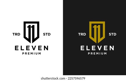 Eleven Initial number 11 icon design logo minimal template