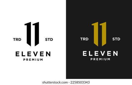 Once Número inicial 11 logotipo de diseño de iconos plantilla mínima