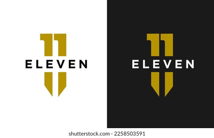 Eleven Initial number 11 icon design logo minimal template