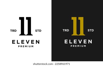 Eleven Initial number 11 icon design logo minimal template