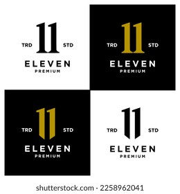 Elf erste Nummer 11 Symbol Design-Logo minimale Vorlagensammlung