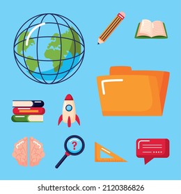eleven knowledge management set icons
