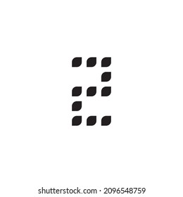 eleven leaves number 2 simple symbol logo vector