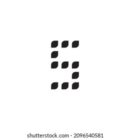 eleven leaves number 5 simple symbol logo vector