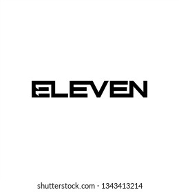 Eleven logotype, eleven hidden space, 11 negative space, eleven icon template typography, lettering 11 negative space