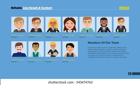 Eleven Members of Team Slide Template