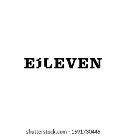 ELEVEN With Numbers 1 And 1 Negative Space For Logo Design Inspiration