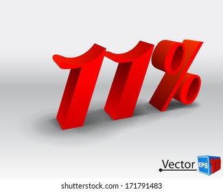 eleven  percent discount vector illustration