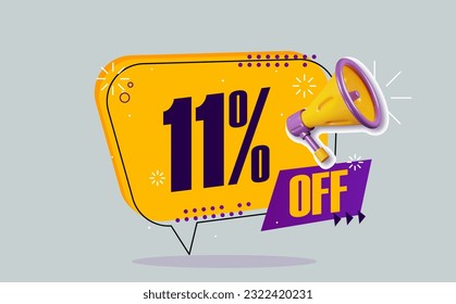 
eleven percent off banner for promotions and discounts.