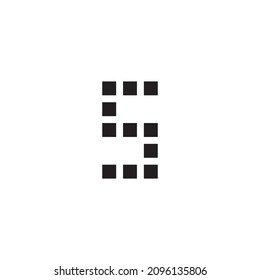 11 letra cuadrada S símbolo simple vector