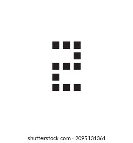 11 cuadrados número 2 símbolo simple vector