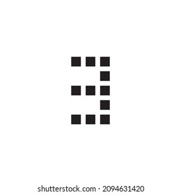 eleven squares number 3 simple symbol logo vector