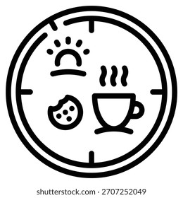 Elevenses Break Icon Line Vector Illustration