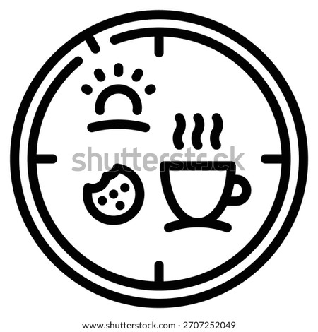 Elevenses Break Icon Line Vector Illustration