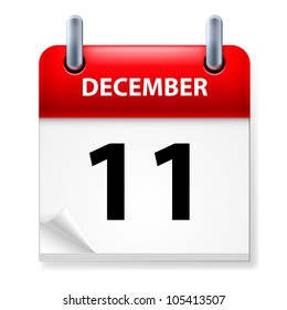 Eleventh in December Calendar icon on white background