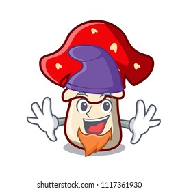 Elf amanita mushroom character cartoon