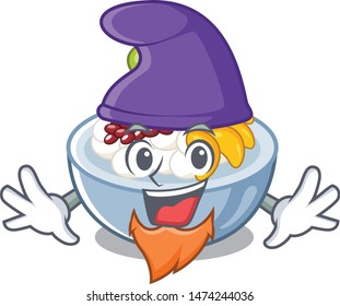 Elf anmitsu is served in cartoon bowl