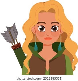 Elf archer with blonde hair and arrows