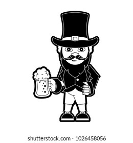 Elf with beer cup cartoon