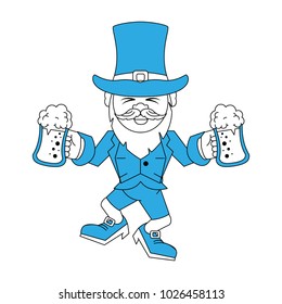 Elf with beer cup cartoon