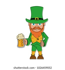 Elf with beer cup cartoon