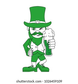 Elf with beer cup cartoon