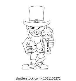 Elf with beer cup cartoon