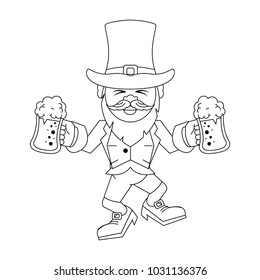 Elf with beers cup cartoon