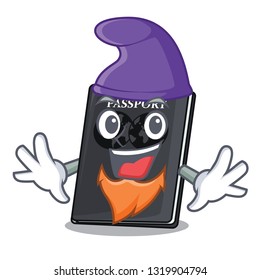 Elf black passport in a cartoon bag