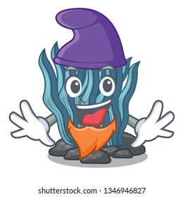 Elf blue seaweed in the shape mascot