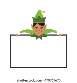 elf board cartoon merry chistmas celebration icon. Flat and Isolated illustration. Vector illustration