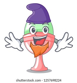 Elf boiled egg cup isolated on mascot