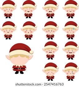 elf boy expression with long hair blonde for icon, design, logo, stiker pack, printing.