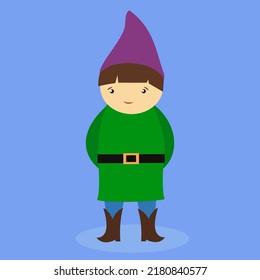 Elf boy in a hat and boots