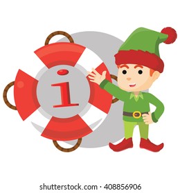 elf boy with information center