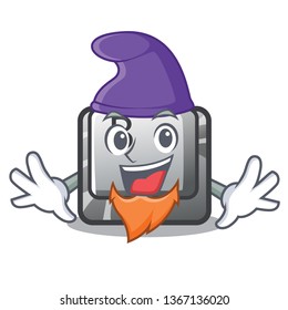 Elf button B installed on cartoon computer