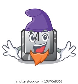 Elf button M on a keyboard mascot