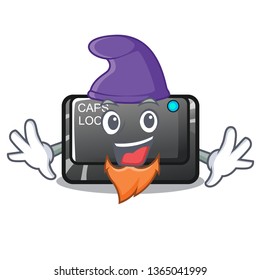 Elf capslock button on a computer cartoon