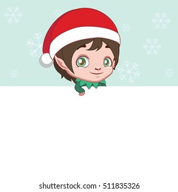 Elf card for winter Holidays