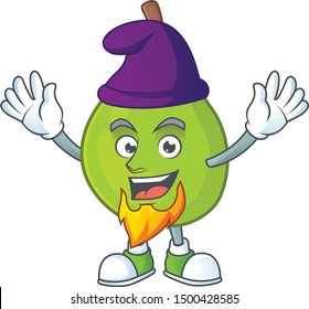 Elf cartoon guava mascot on white background