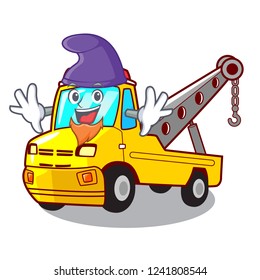 Elf Cartoon tow truck isolated on rope