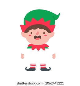Elf character for decorating Christmas greeting cards.