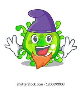 Elf character microbe bacterium on the palm