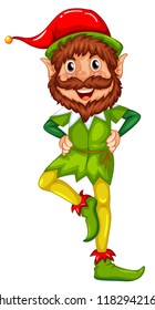 Elf character on white background illustration