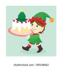 Elf and Christmas Cake