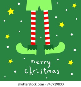 elf christmas card vector