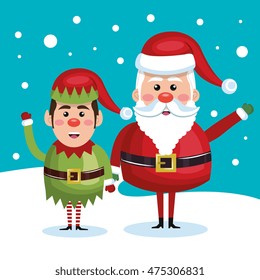 elf christmas character icon vector illustration design