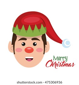 elf christmas character icon vector illustration design