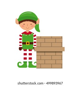 elf christmas character icon vector illustration design