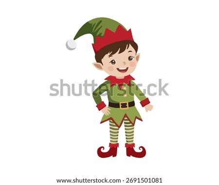 elf christmas character on white background